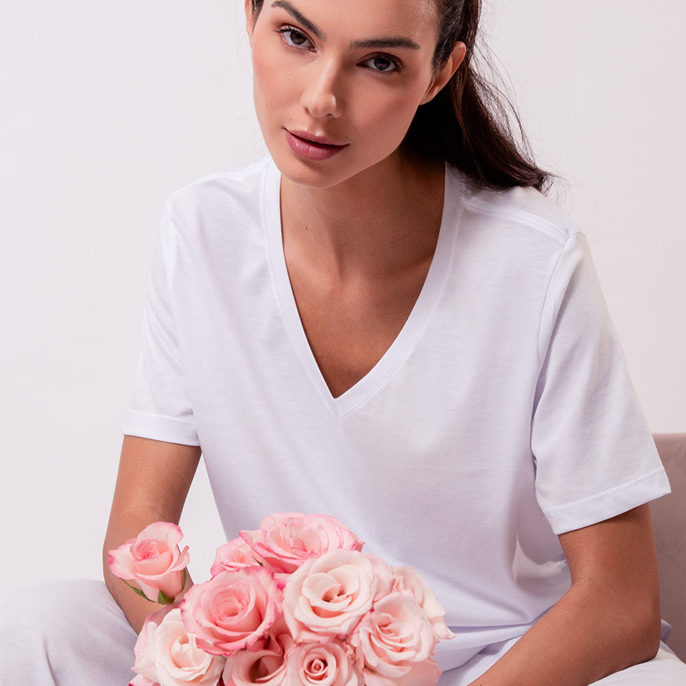 Camiseta Algodão Pima Branca