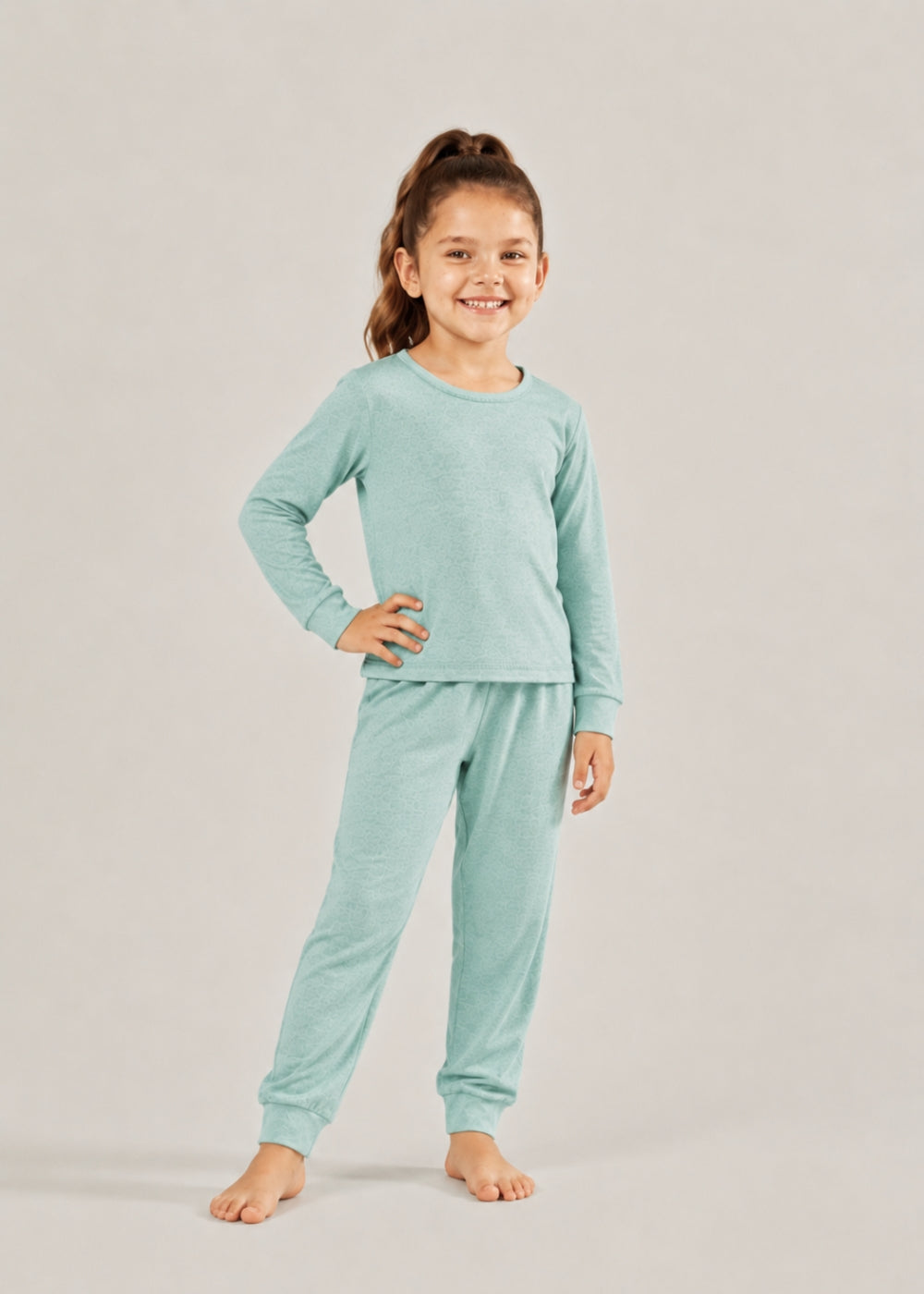 Pijama Infantil Feminino Sonho Verde Água