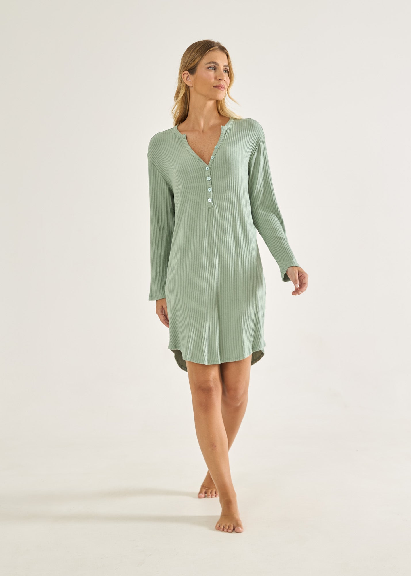 Camisola Canelada Gisele Verde Chá